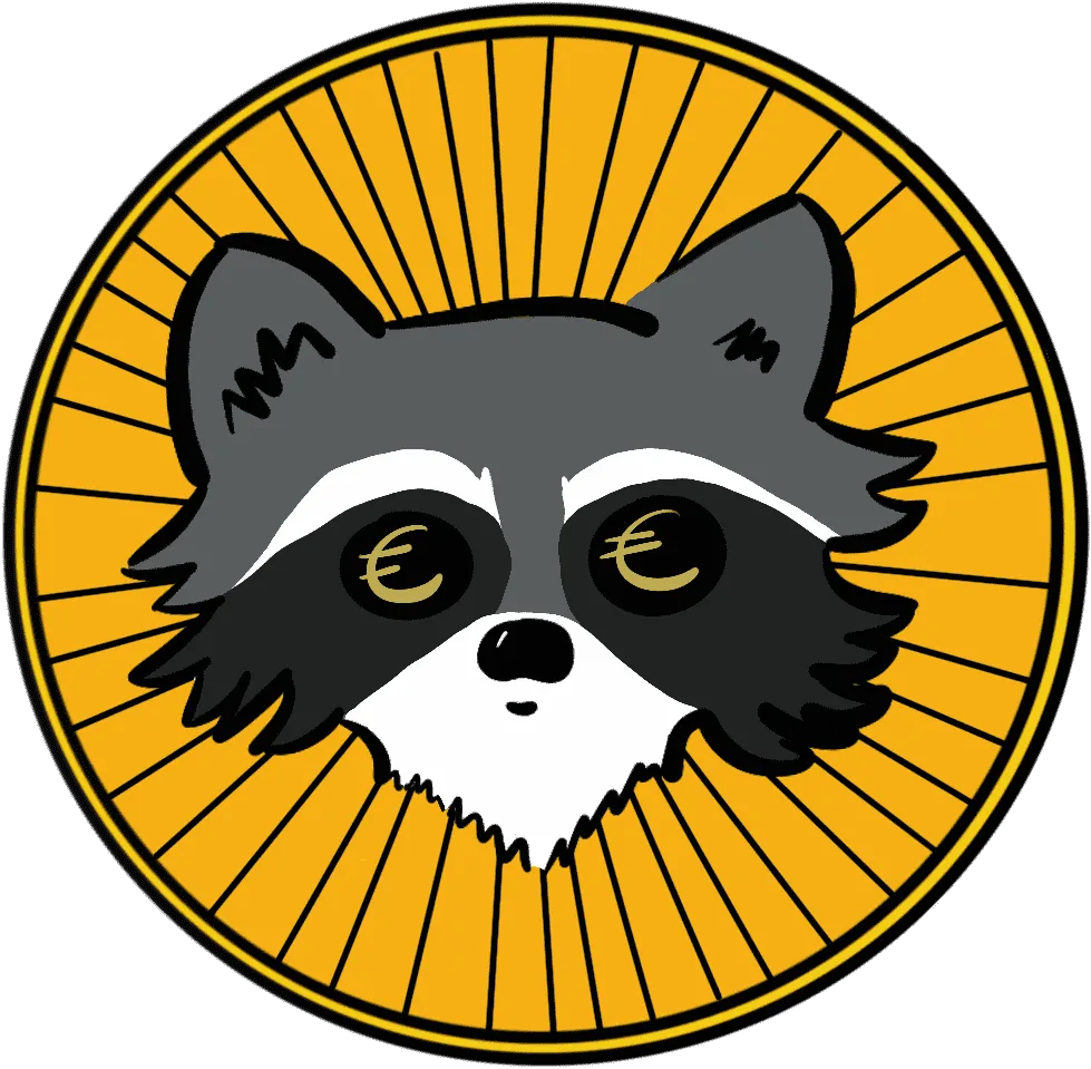 Raccoon flipping a coin