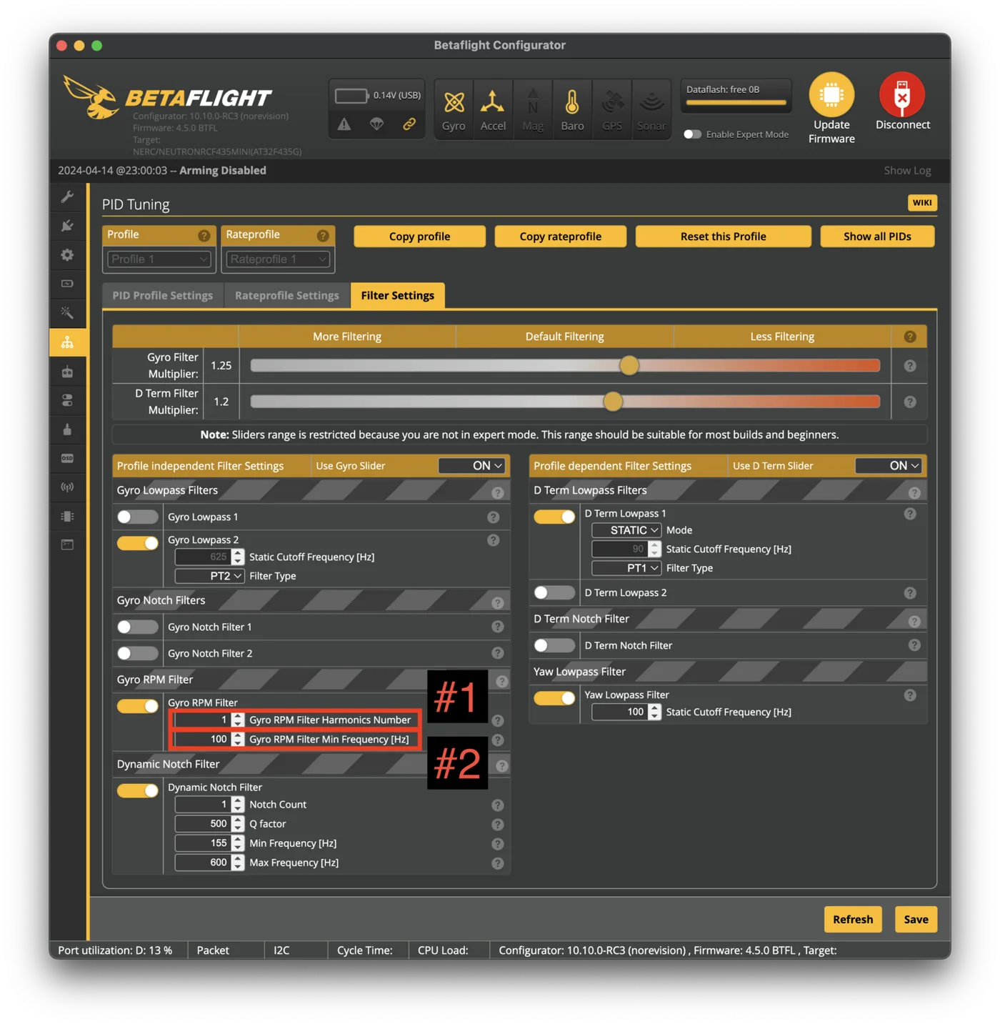 RPM Filter - konfiguracja